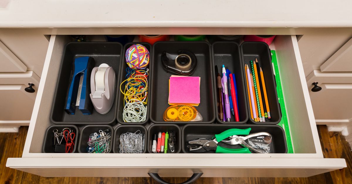 Organized junk drawer