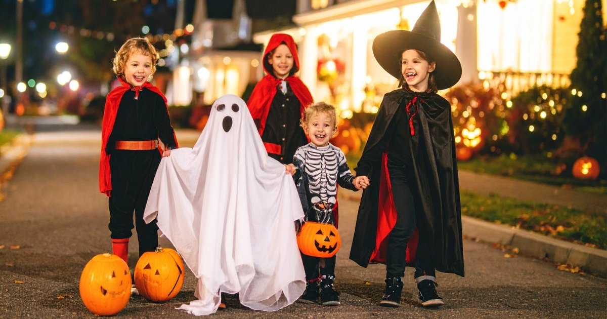 Children trick or treating in south florida